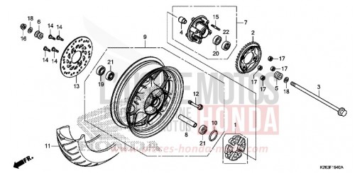 REAR WHEEL MSX125E de 2014